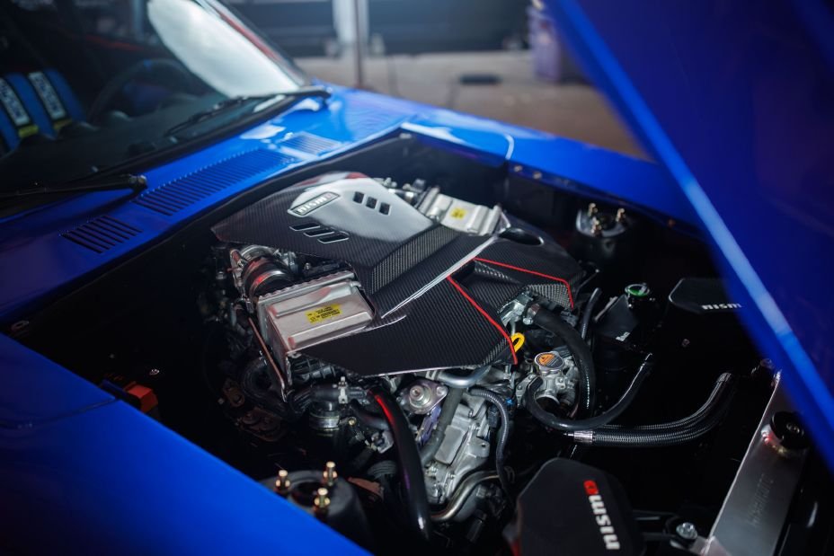 Twin-turbo engine bay of the Datsun S30 concept